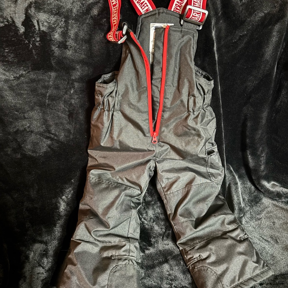 Marvel Kids Black with Red accent Snow Bib Winter Pants 3T